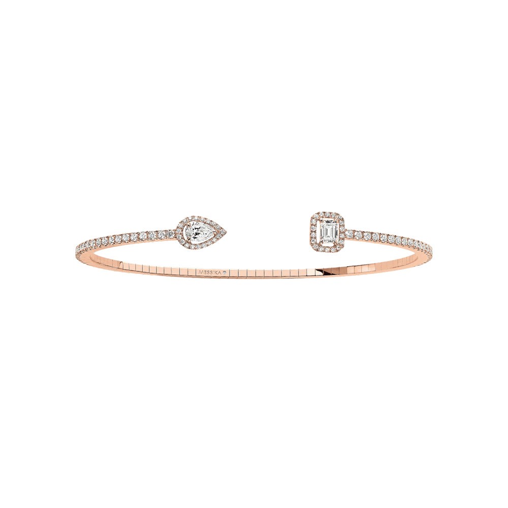 Bracelet Messika My Twin Skinny Toi & Moi en or rose et diamants 0,30 carat