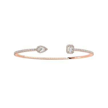 Bracelet Messika My Twin Skinny Toi & Moi en or rose et diamants 0,30 carat