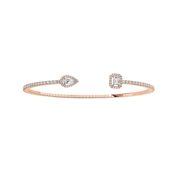 Bracelet Messika My Twin Skinny Toi & Moi en or rose et diamants 0,30 carat
