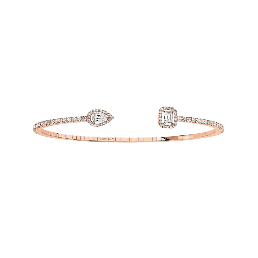 Bracelet Messika My Twin Skinny Toi & Moi en or rose et diamants 0,30 carat