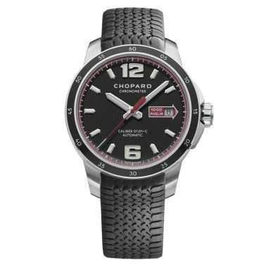 Chopard Classic Racing Mille Miglia automatic watch black dial black rubber strap 43 mm 168565-3001