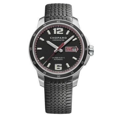 Chopard Classic Racing Mille Miglia automatic watch black dial black rubber strap 43 mm 168565-3001