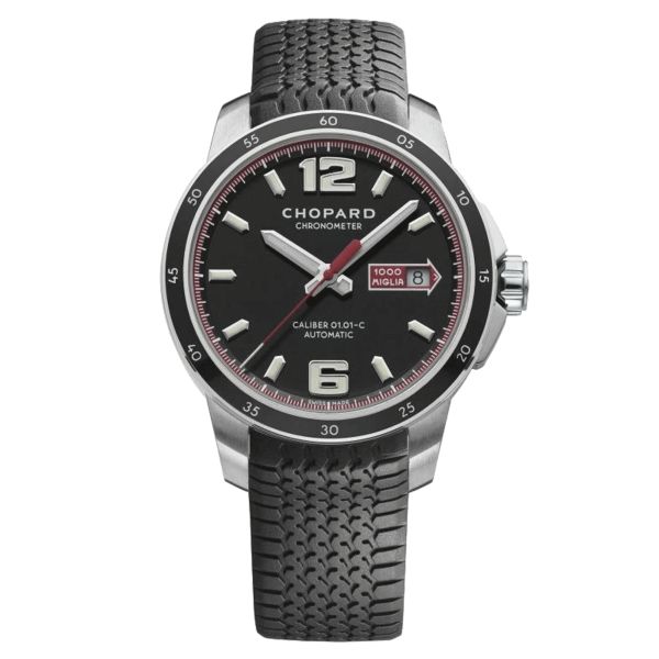 Montre Chopard Classic Racing Mille Miglia automatique cadran noir bracelet caoutchouc noir 43 mm 168565-3001