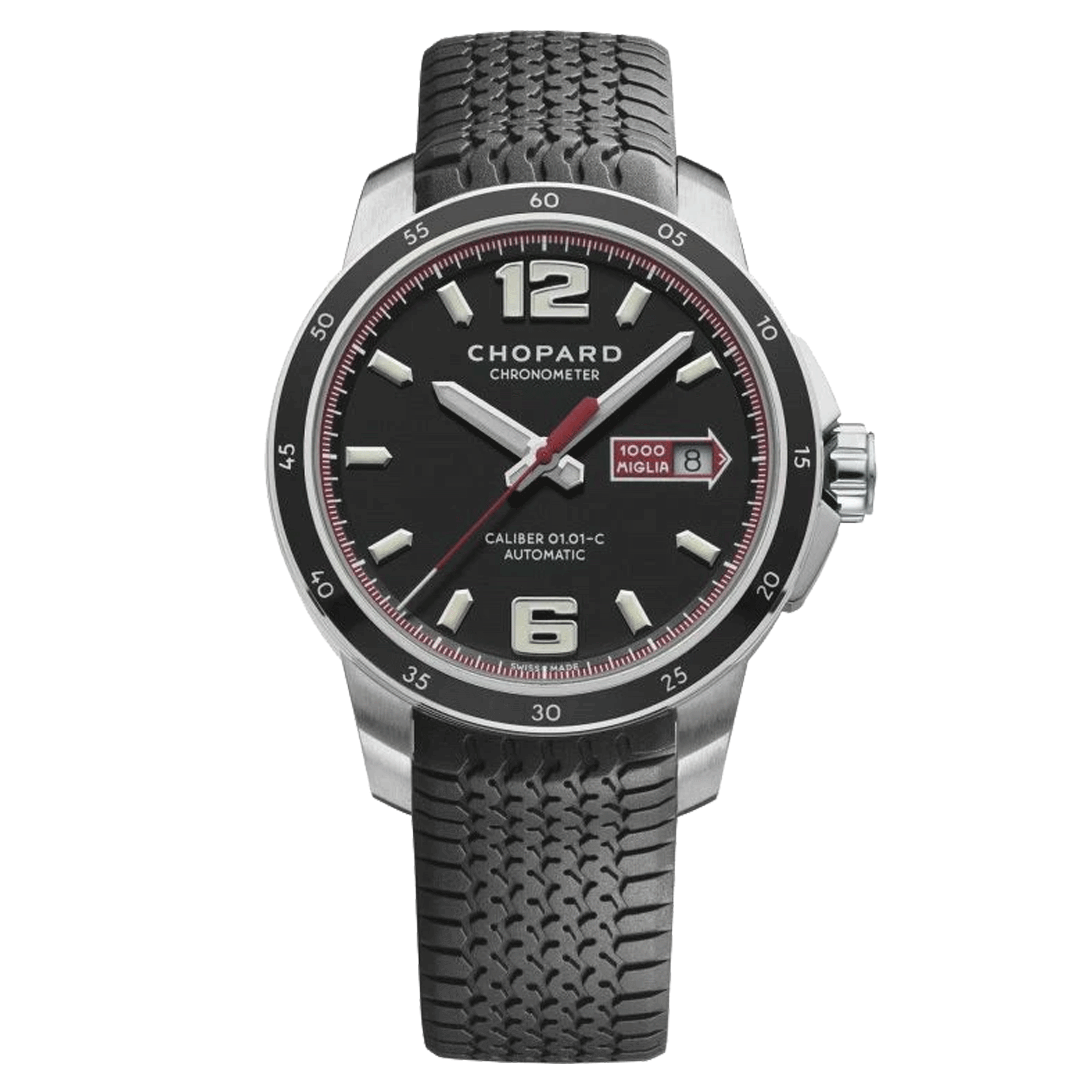 Montre Chopard Classic Racing Mille Miglia automatique cadran noir bracelet caoutchouc noir 43 mm 168565-3001