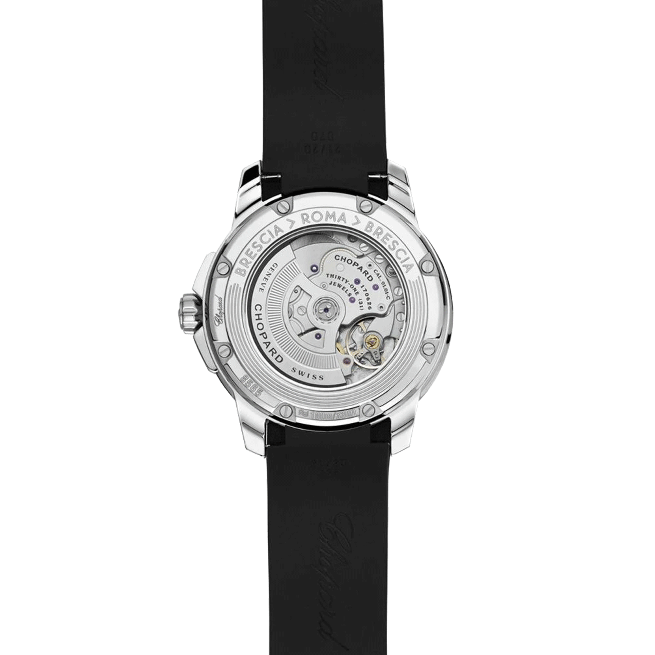 Montre Chopard Classic Racing Mille Miglia automatique cadran noir bracelet caoutchouc noir 43 mm 168565-3001