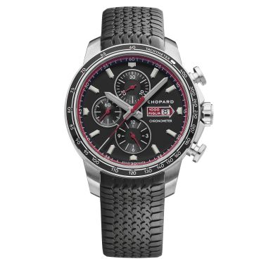 Montre Chopard Mille Miglia GTS Chronographe automatique cadran noir bracelet caoutchouc noir 44 mm 168571-3001