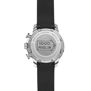 Montre Chopard Mille Miglia GTS Chronographe automatique cadran noir bracelet caoutchouc noir 44 mm 168571-3001