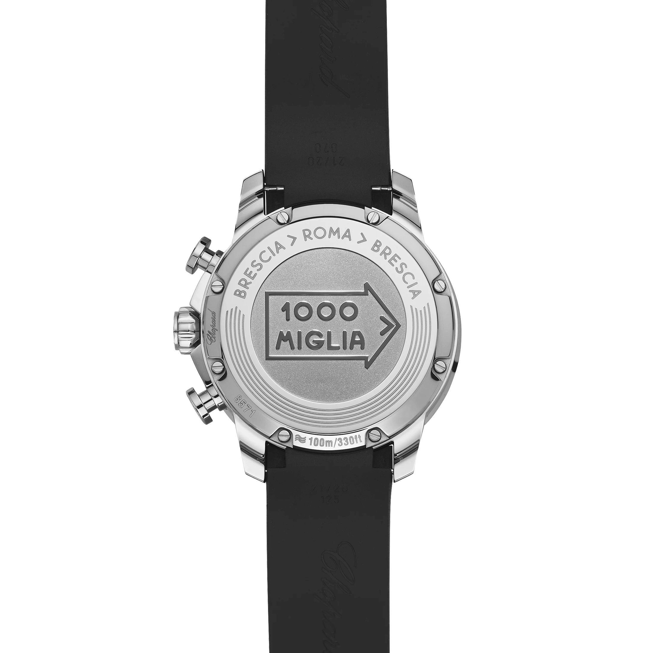 Chopard Mille Miglia GTS automatic chronograph watch black dial black rubber strap 44 mm 168571-3001