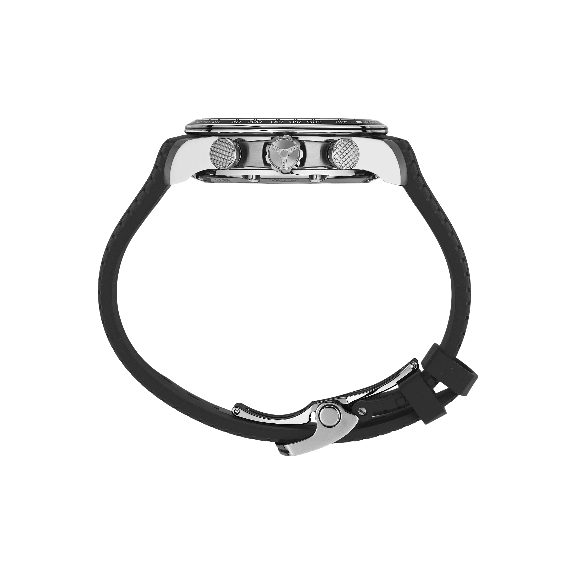 Montre Chopard Mille Miglia GTS Chronographe automatique cadran noir bracelet caoutchouc noir 44 mm 168571-3001