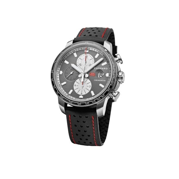 Montre Chopard Mille Miglia Chronographe Race Edition automatique cadran gris bracelet caoutchouc noir 44 mm 168571-3009