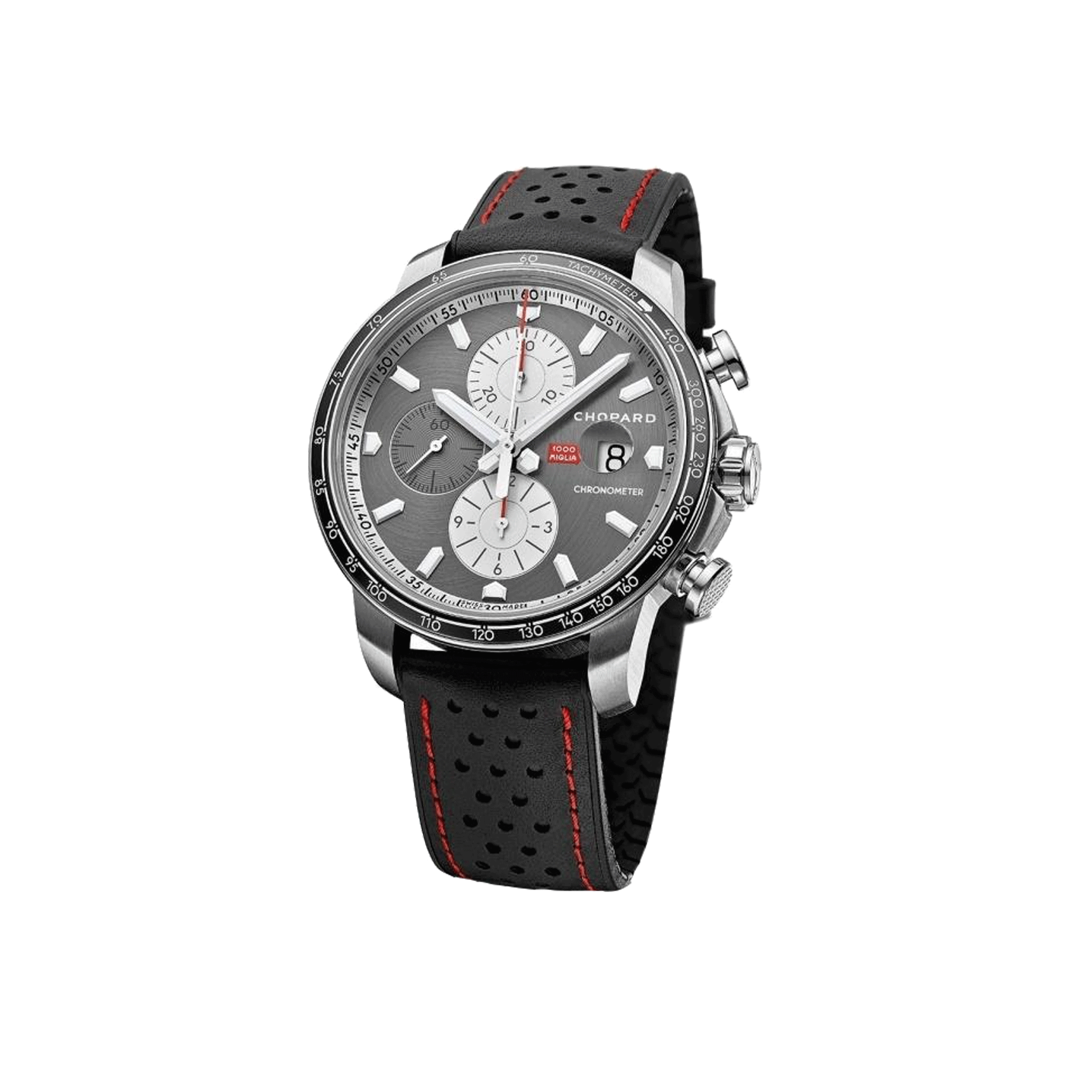 Montre Chopard Mille Miglia Chronographe Race Edition automatique cadran gris bracelet caoutchouc noir 44 mm 168571-3009