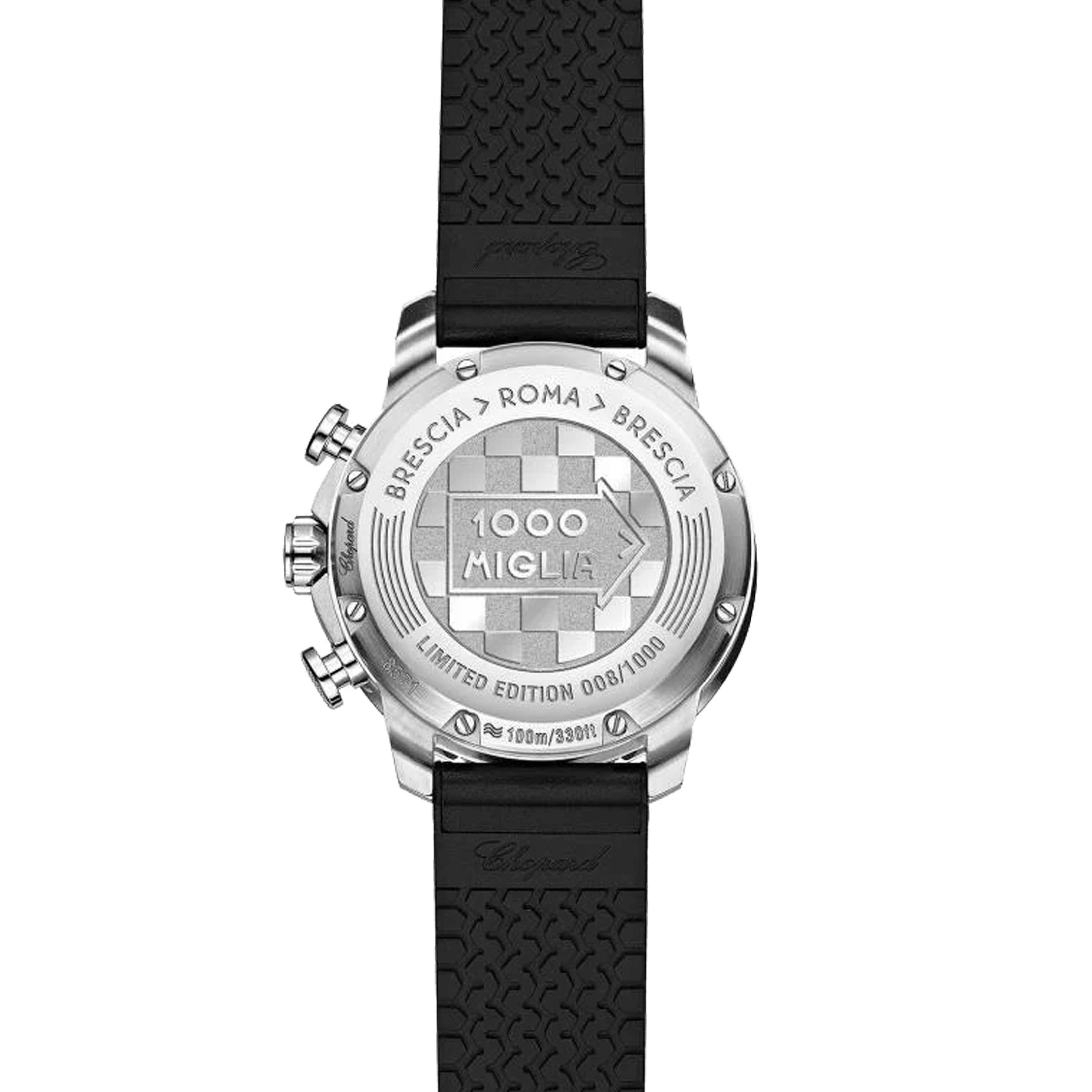 Montre Chopard Mille Miglia Chronographe Race Edition automatique cadran gris bracelet caoutchouc noir 44 mm 168571-3009