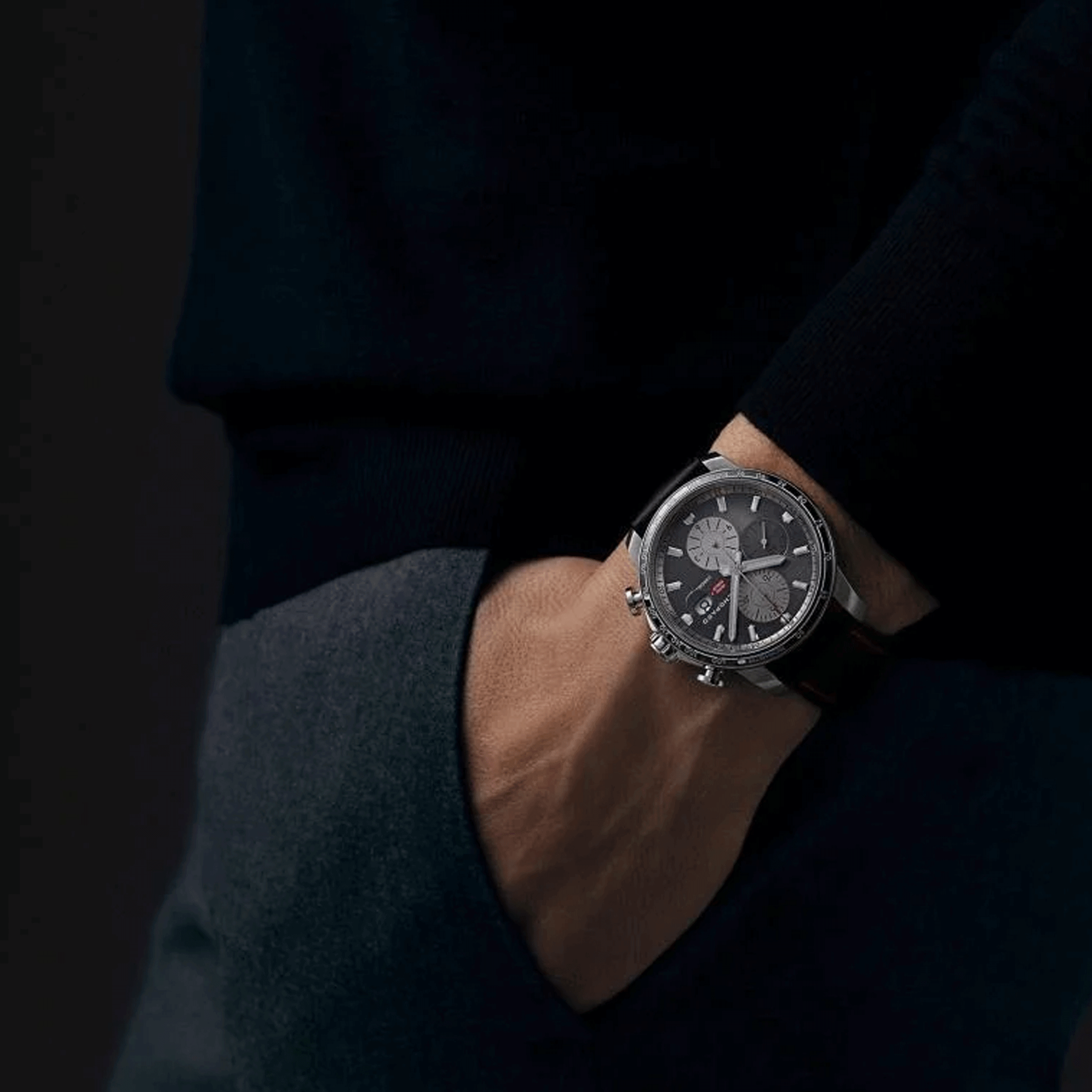 Montre Chopard Mille Miglia Chronographe Race Edition automatique cadran gris bracelet caoutchouc noir 44 mm 168571-3009