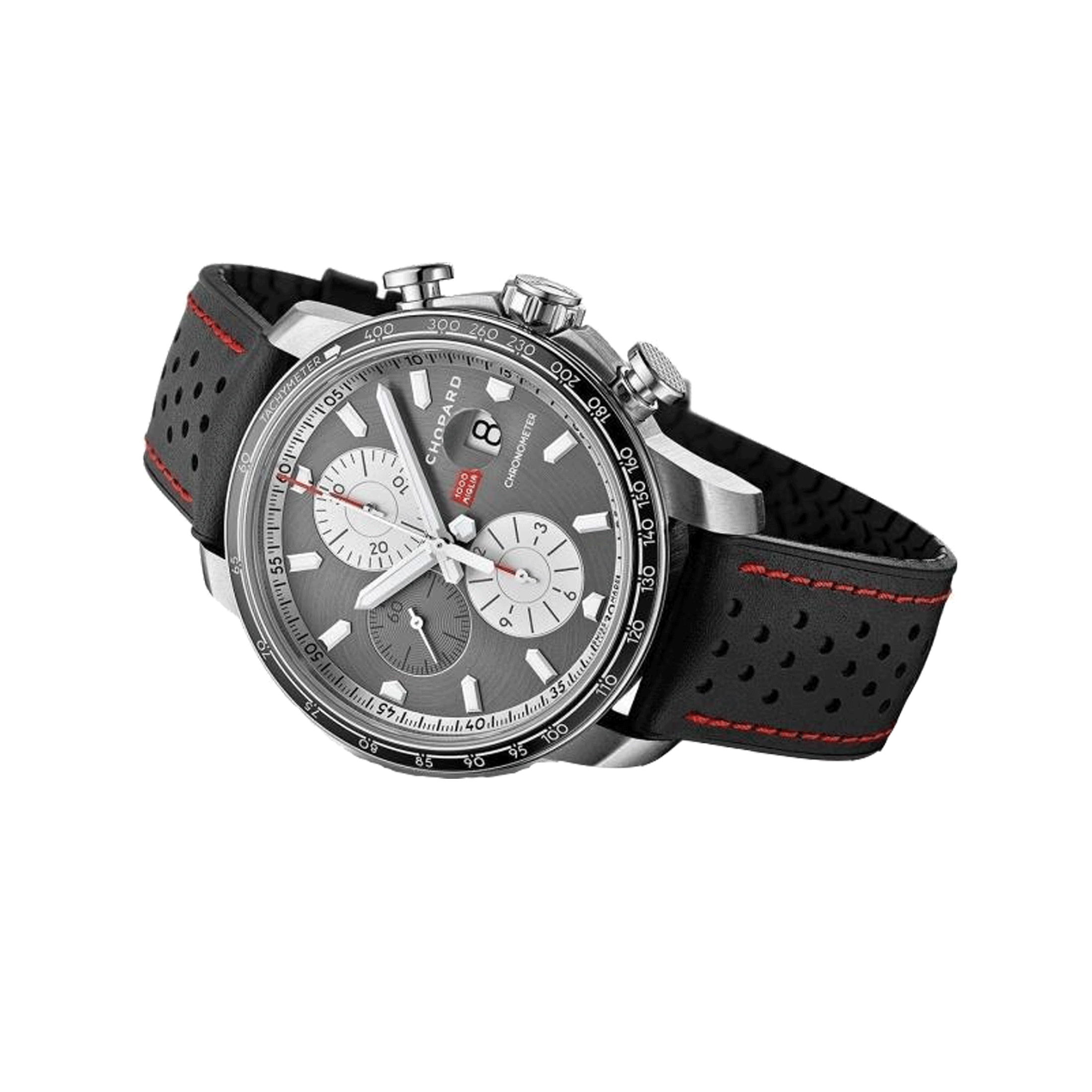 Montre Chopard Mille Miglia Chronographe Race Edition automatique cadran gris bracelet caoutchouc noir 44 mm
