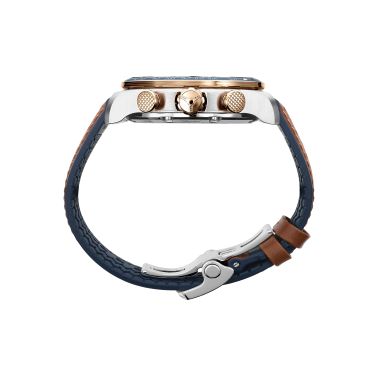 Montre Chopard Mille Miglia Chronographe Race Edition Or Rose automatique cadran gris bracelet cuir marron 44 mm 168571-6004