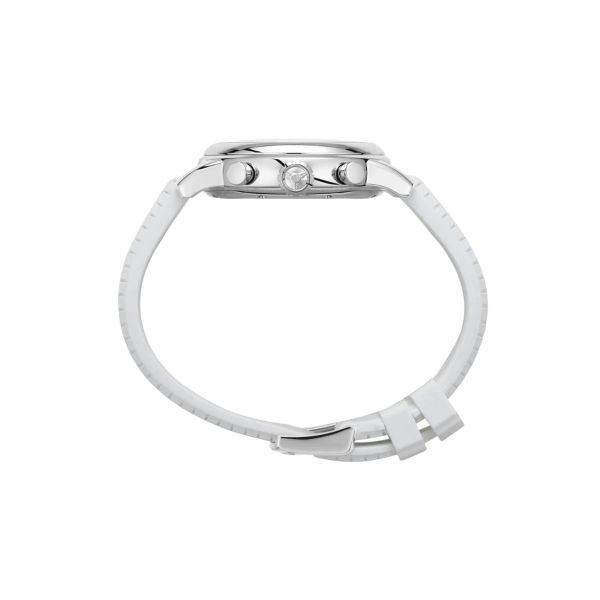 Montre Chopard Mille Miglia Chronographe automatique cadran argent bracelet caoutchouc blanc 39 mm 168588-3001