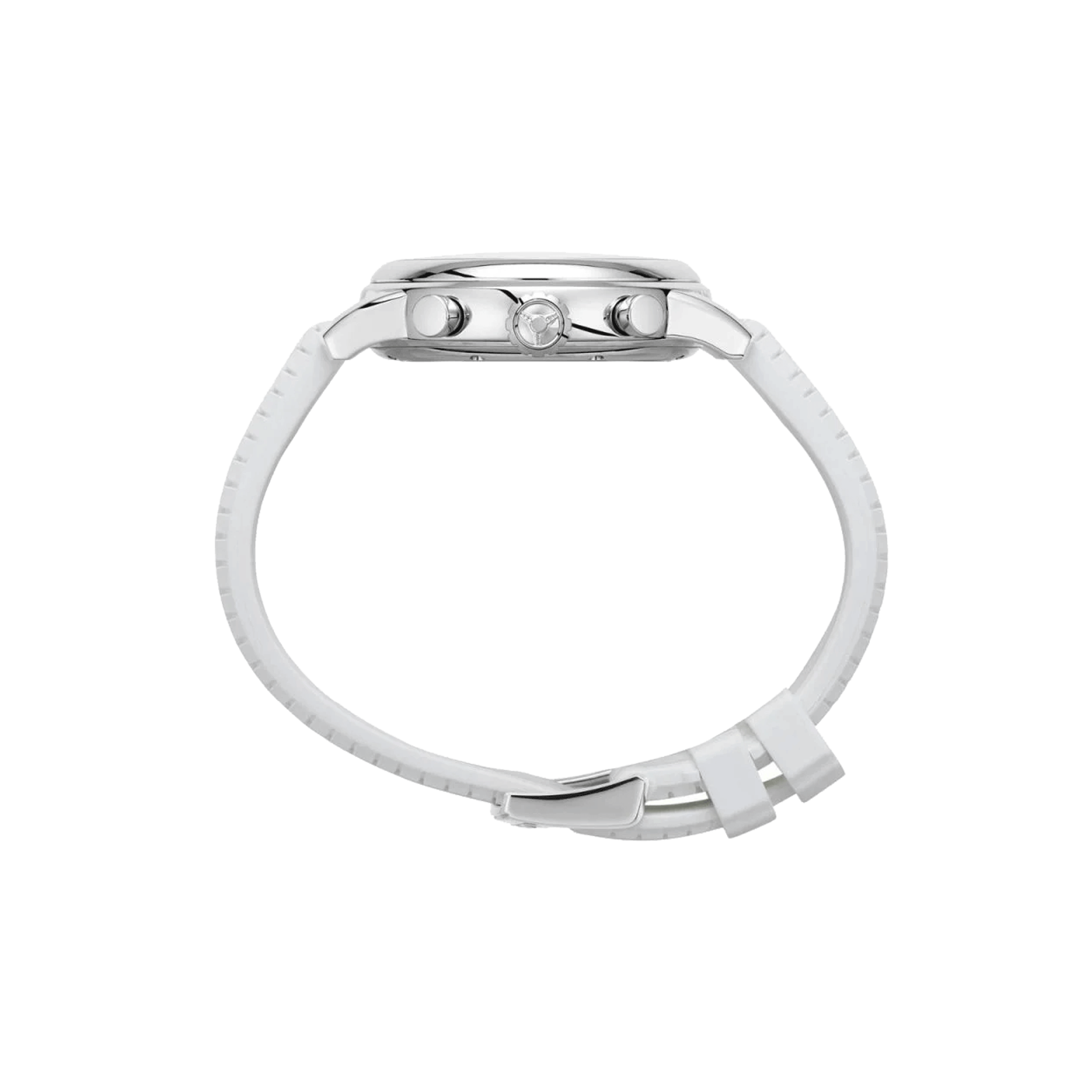 Montre Chopard Mille Miglia Chronographe automatique cadran argent bracelet caoutchouc blanc 39 mm 168588-3001