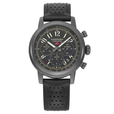 Montre Chopard Mille Miglia Race Edition Chronographe automatique cadran noir bracelet cuir noir 42 mm 168589-3028