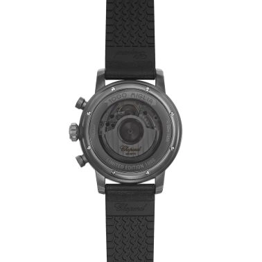 Chopard Mille Miglia Race Edition automatic chronograph watch black dial black leather strap 42 mm 168589-3028