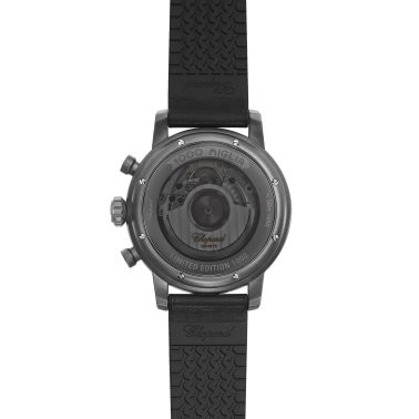 Montre Chopard Mille Miglia Race Edition Chronographe automatique cadran noir bracelet cuir noir 42 mm 168589-3028