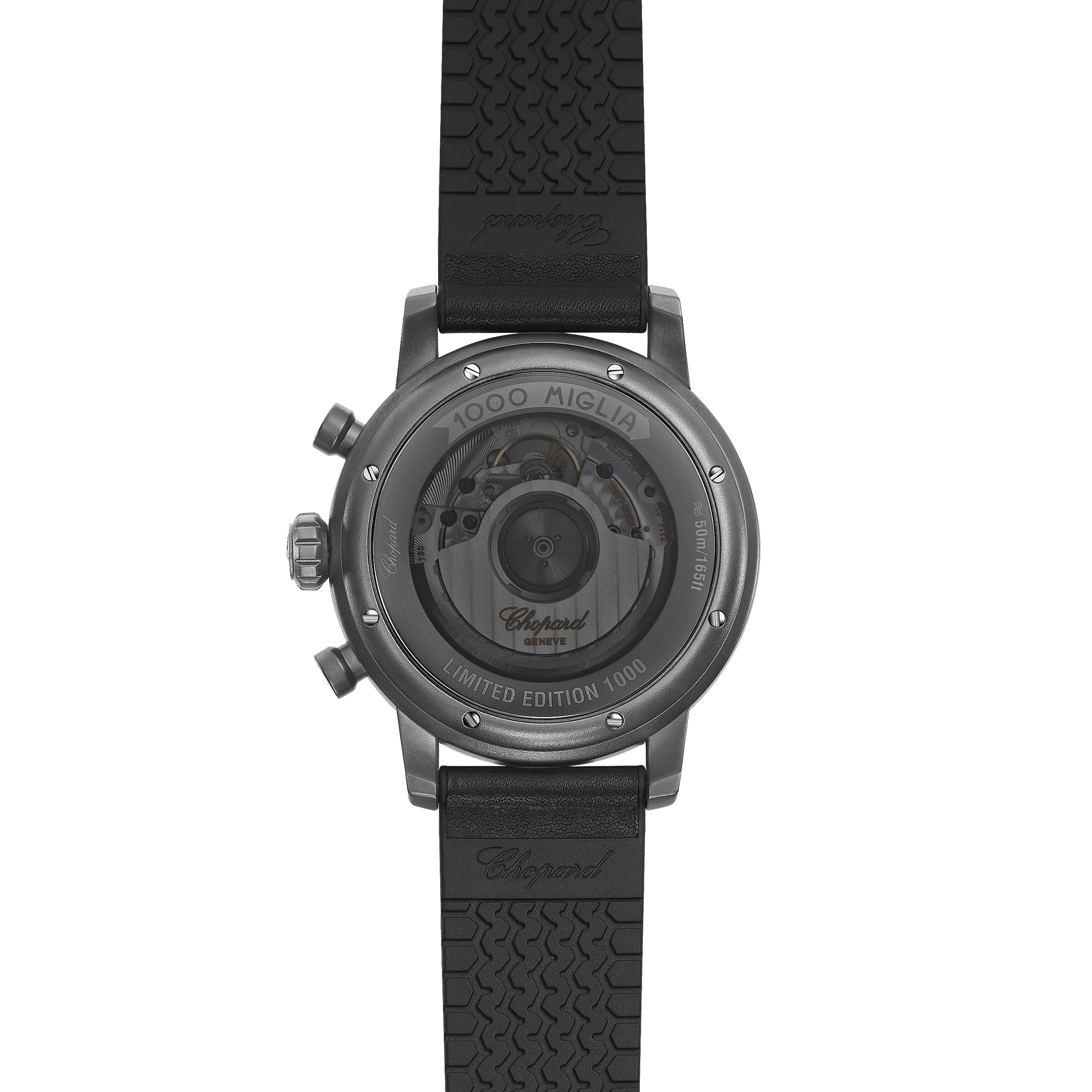 Montre Chopard Mille Miglia Race Edition Chronographe automatique cadran noir bracelet cuir noir 42 mm 168589-3028