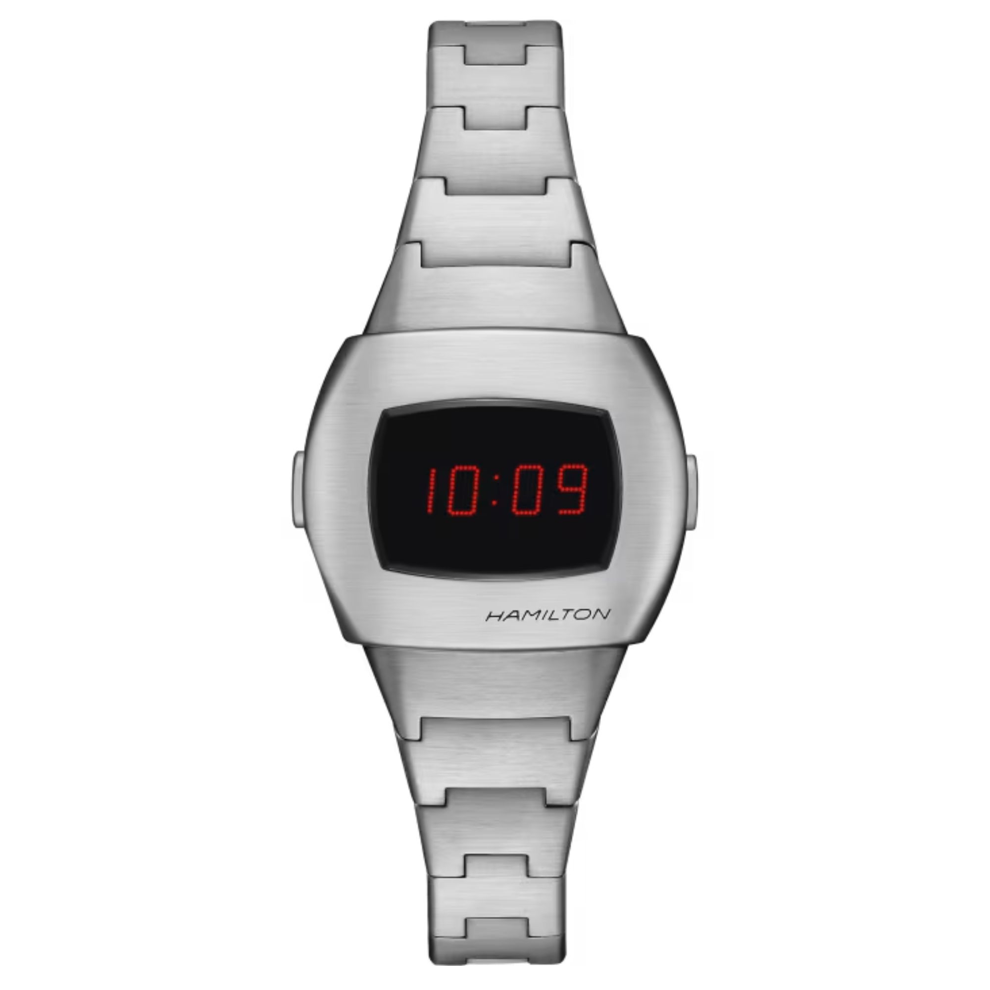Montre Hamilton PSR 74 Digital quartz acier affichage LCD et Oled rouge