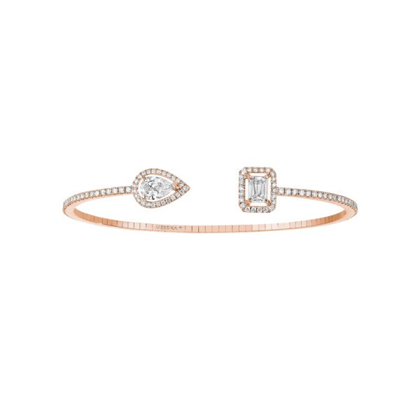 Bracelet Messika My Twin Skinny Toi & Moi en or rose et diamants 0,80 carat