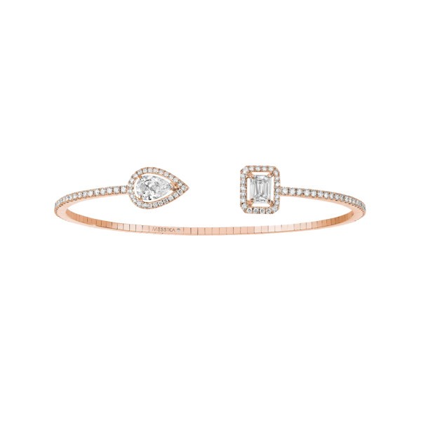 Bracelet Messika My Twin Skinny Toi & Moi en or rose et diamants 0,80 carat
