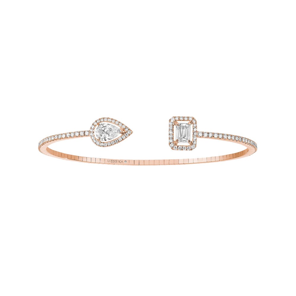 Bracelet Messika My Twin Skinny Toi & Moi en or rose et diamants 0,80 carat