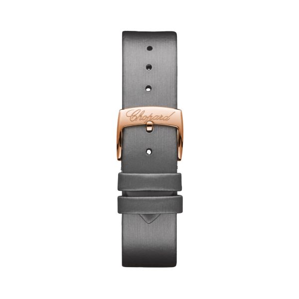 Montre Chopard Happy Sport Or Rose automatique cadran gris bracelet cuir gris 36 mm 274808-5012