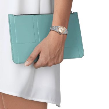 Montre Tissot PRX PVD Or Rose quartz cadran nacre blanche bracelet acier 25 mm T137.010.21.111.00