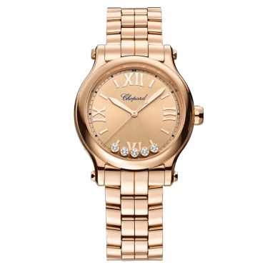 Chopard Happy Sport Rose Gold automatic watch gold dial rose gold bracelet 33 mm 275378-5008