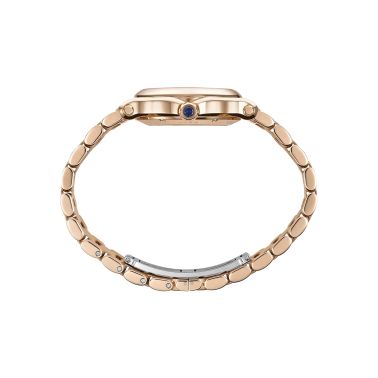 Montre Chopard Happy Sport Or Rose automatique lunette sertie cadran doré bracelet or rose 33 mm 275378-5009