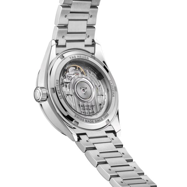 Montre TAG Heuer Carrera automatique index diamants or rose cadran vert bracelet acier 36 mm WBN2317.BA0001