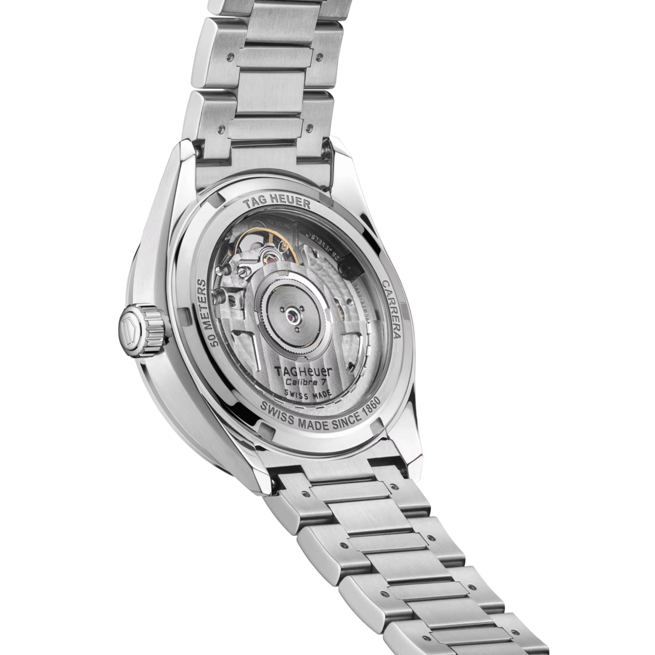 Montre TAG Heuer Carrera automatique index diamants or rose cadran vert bracelet acier 36 mm WBN2317.BA0001