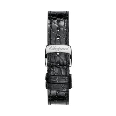 Montre Chopard Happy Sport automatique cadran argent bracelet cuir noir 36 mm 278559-3001