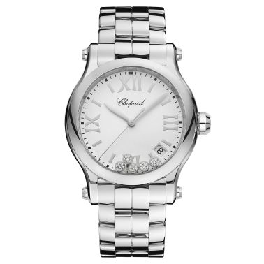 Chopard Happy Sport quartz watch white dial steel bracelet 36 mm 278582-3002
