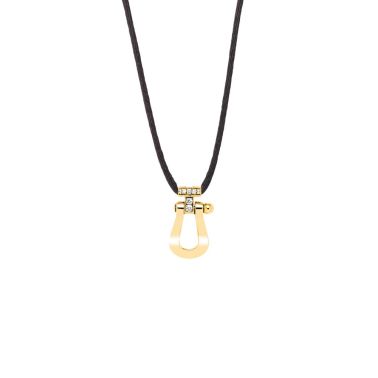 Pendentif Fred Force 10 Grand modèle en or jaune et 7 diamants sur cordon