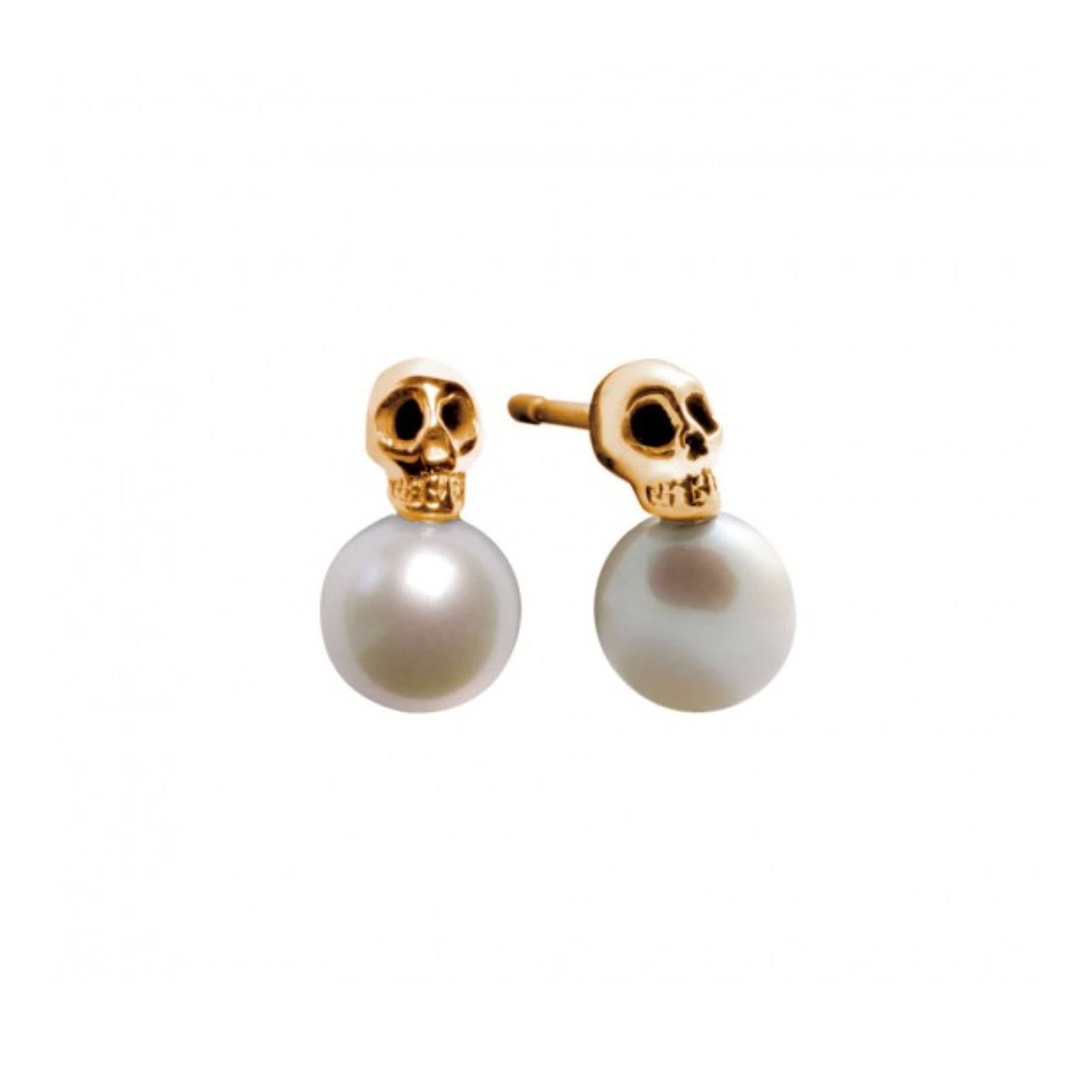 Pearl skull earrings on sale
