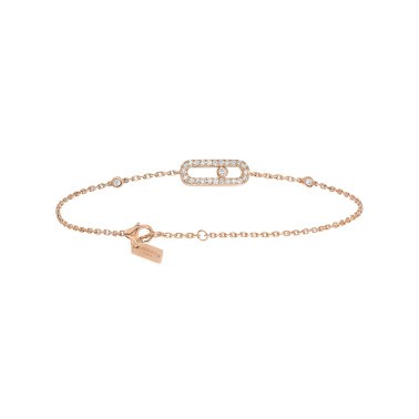 Bracelet Messika Move Uno en or rose et diamants