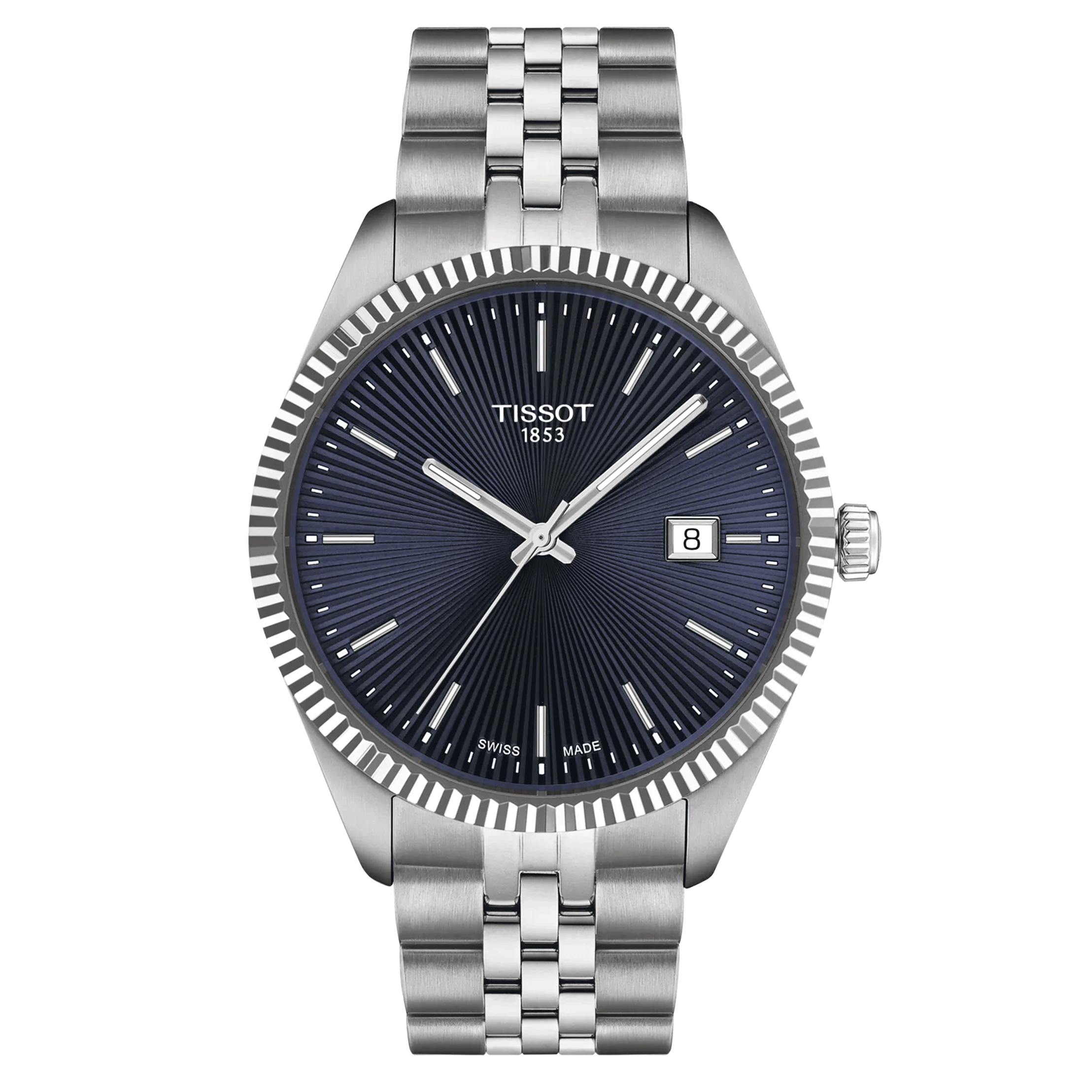 Tissot T-Classic Ballade quartz watch blue dial steel bracelet 40 mm T156.410.11.041.00