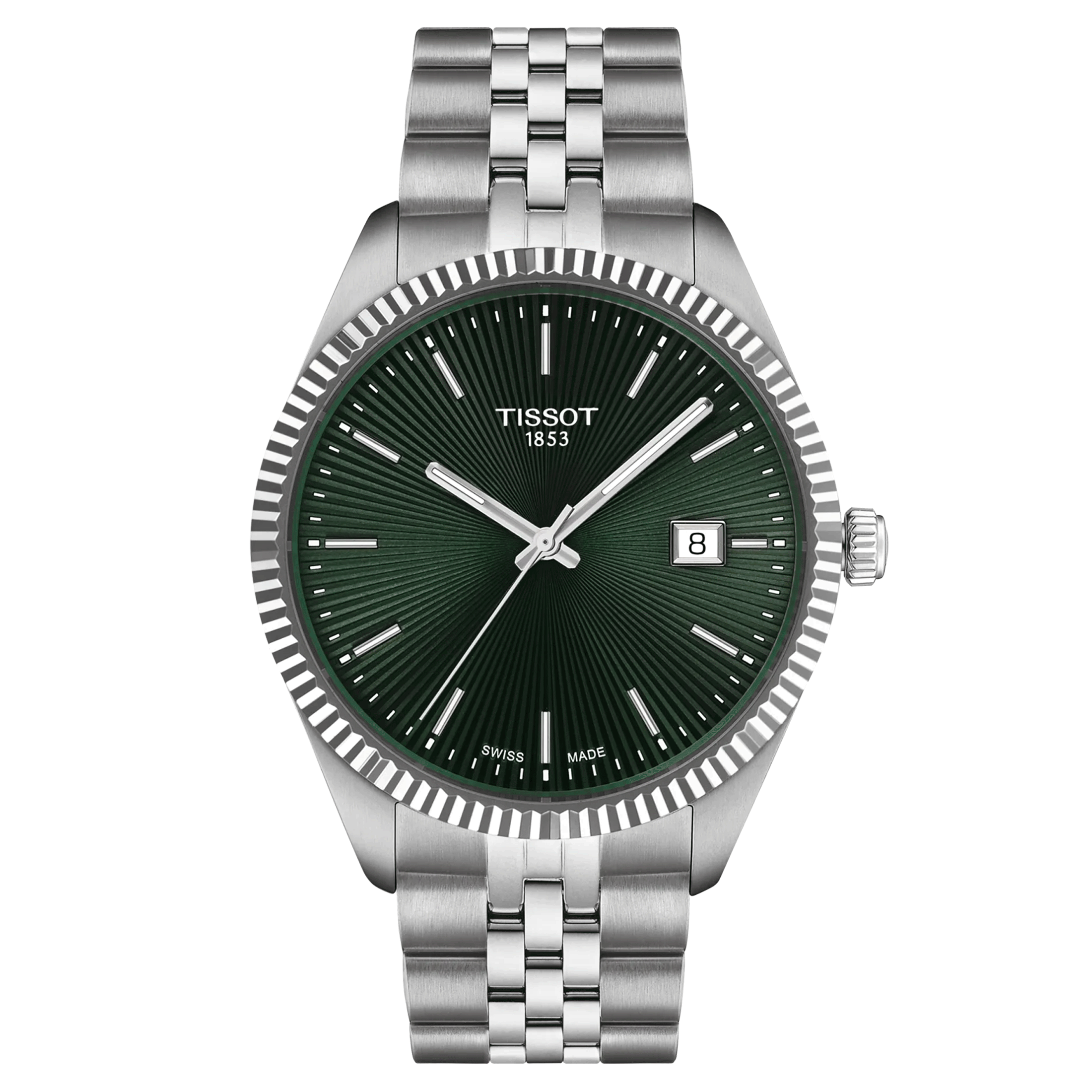 Tissot T-Classic Ballade quartz watch green dial steel bracelet 40 mm T156.410.11.091.00