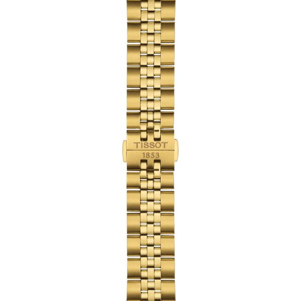 Tissot T-Classic Ballade quartz watch black dial steel bracelet pvd yellow gold 40 mm T156.410.33.051.00