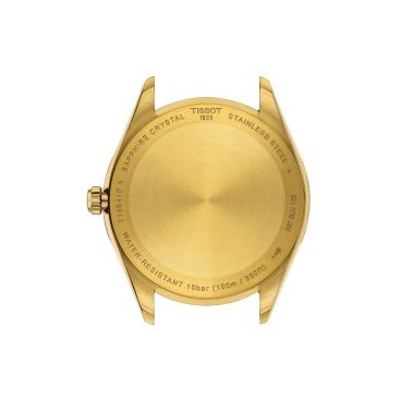 Montre Tissot T-Classic Ballade quartz cadran noir bracelet acier pvd or jaune 40 mm T156.410.33.051.00