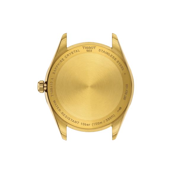 Tissot T-Classic Ballade quartz watch black dial steel bracelet pvd yellow gold 40 mm T156.410.33.051.00