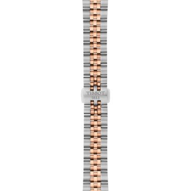 Tissot T-Classic Ballade quartz watch blue dial steel bracelet and rose gold pvd 34 mm T156.210.22.041.00