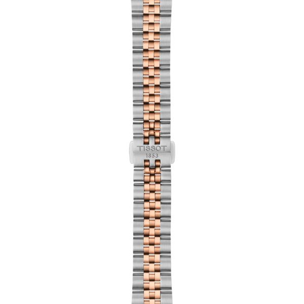 Tissot T-Classic Ballade quartz watch blue dial steel bracelet and rose gold pvd 34 mm T156.210.22.041.00