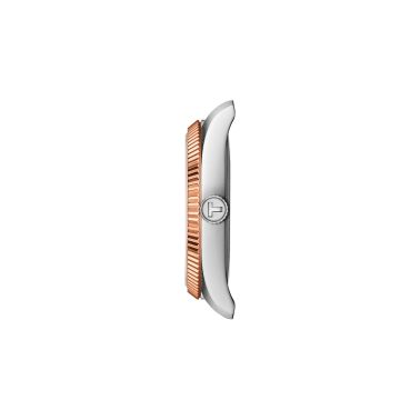 Montre Tissot T-Classic Ballade quartz cadran bleu bracelet acier et pvd or rose 34 mm T156.210.22.041.00