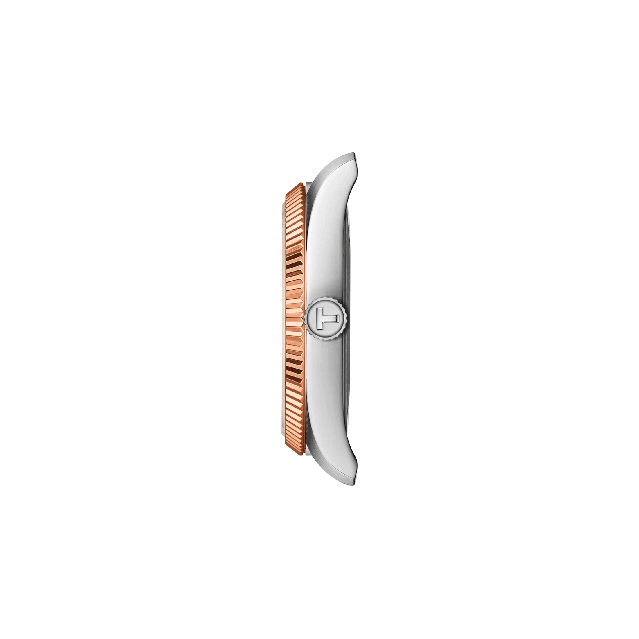 Montre Tissot T-Classic Ballade quartz cadran bleu bracelet acier et pvd or rose 34 mm T156.210.22.041.00