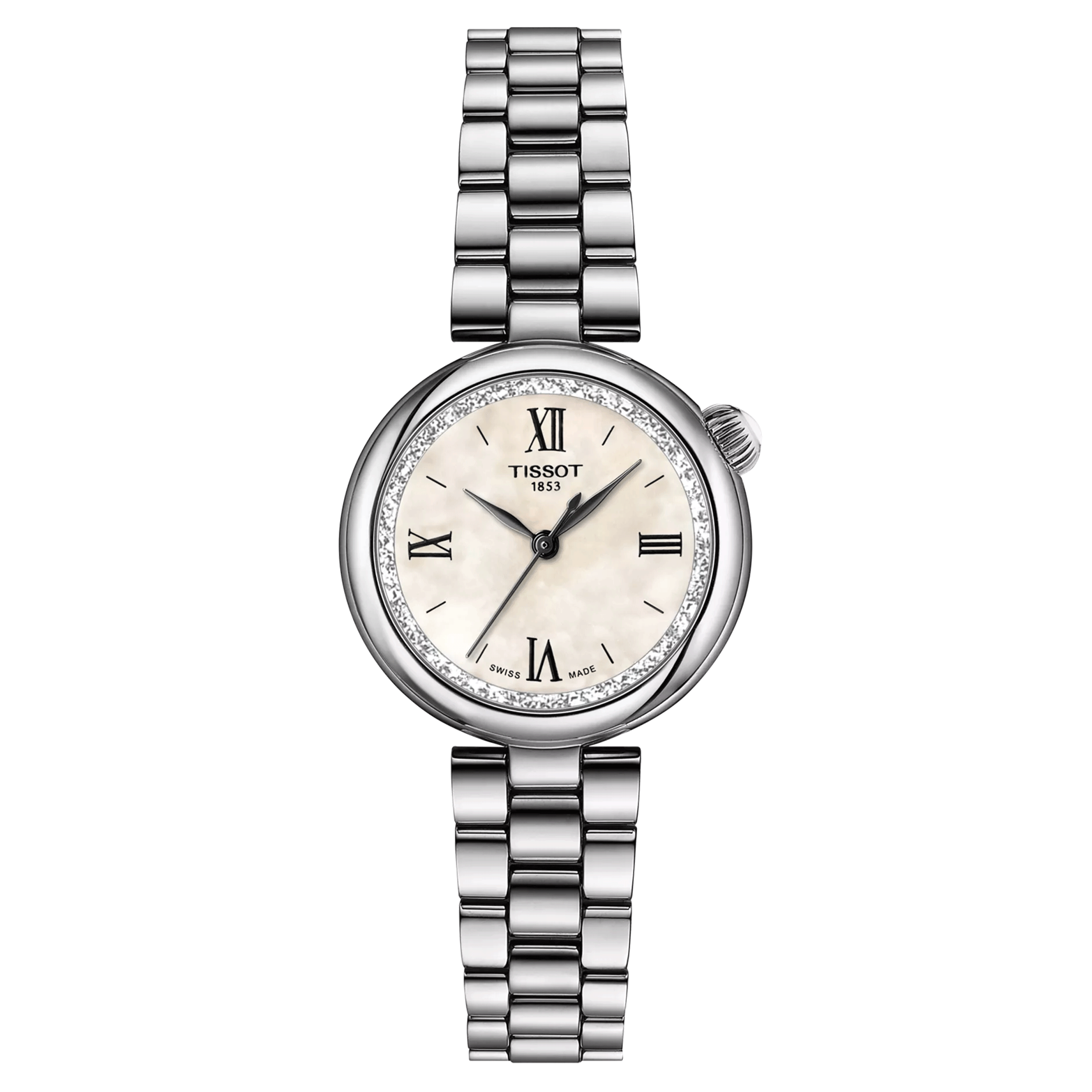 Tissot Désir quartz watch white mother-of-pearl dial steel bracelet 28 mm T152.010.11.118.00